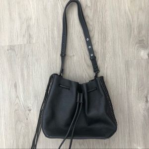 Rebecca Minkoff black leather bucket purse